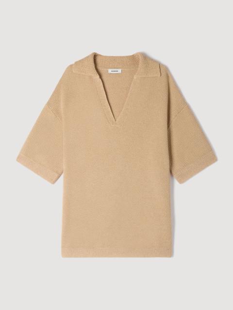 Sandro JUTE-EFFECT POLO SHIRT