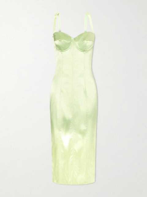 Dolce & Gabbana Satin Bustier Midi Dress