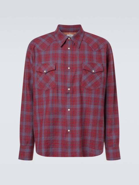 visvim Four Corners checked wool and linen shirt