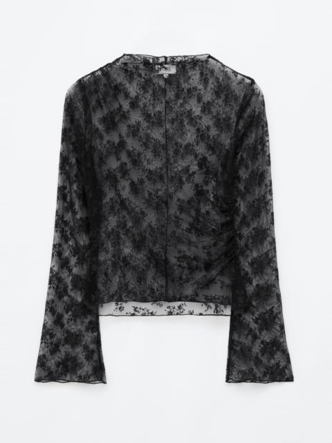 & Other Stories Mock-Neck Lace Top