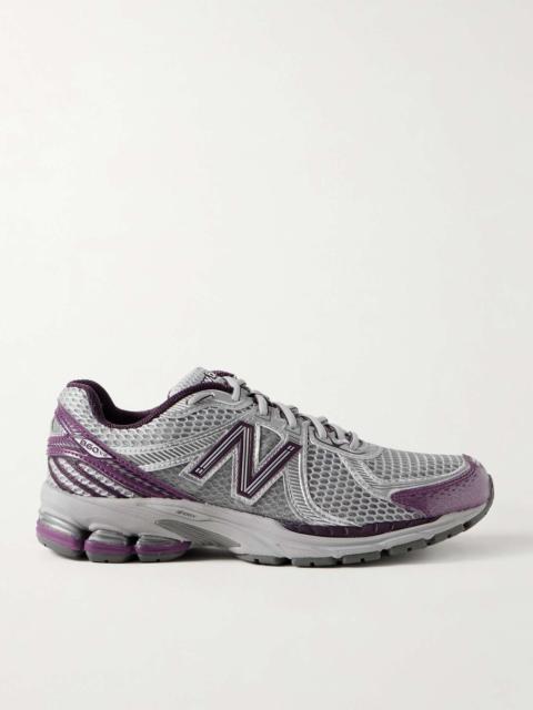 New Balance 860V2 leather-trimmed mesh sneakers