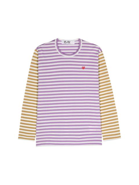 logo-appliqué striped cotton T-shirt