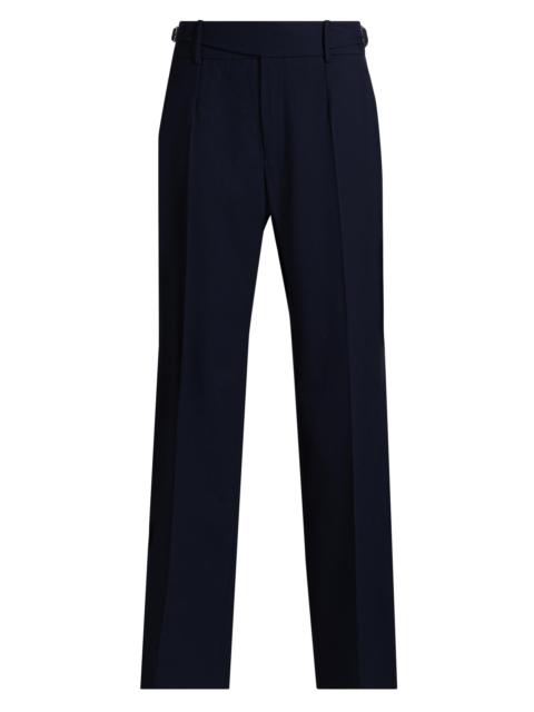 Dolce & Gabbana Men's Creased-Front Wool Trousers - Blu Scurissimo