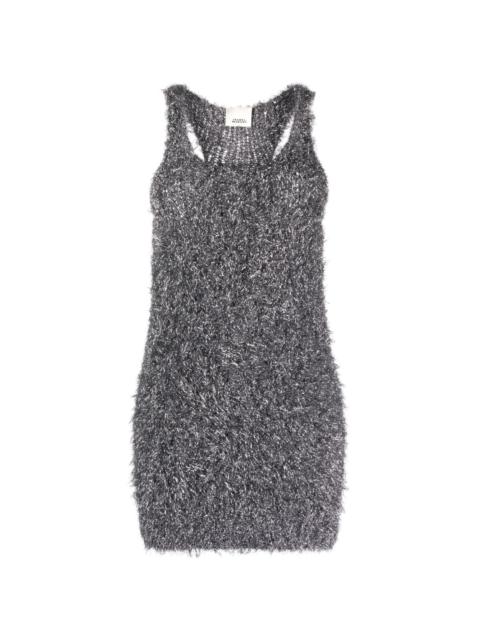 Windy metallic-knit minidress