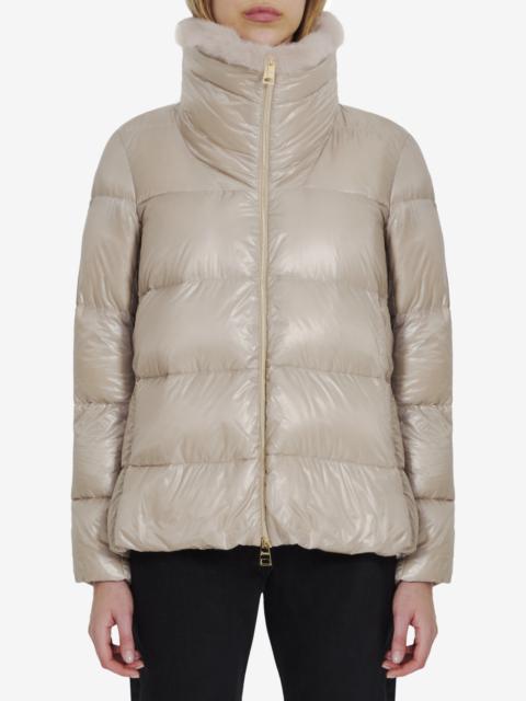 Herno Down jacket in nylon and eco-fur