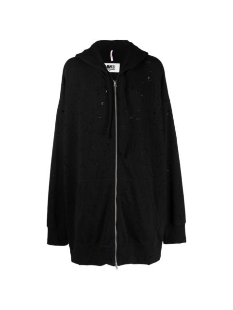MM6 Maison Margiela oversize perforated hooded jacket