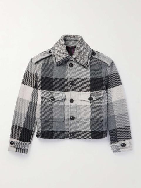 Checked Wool-Blend Twill Jacket