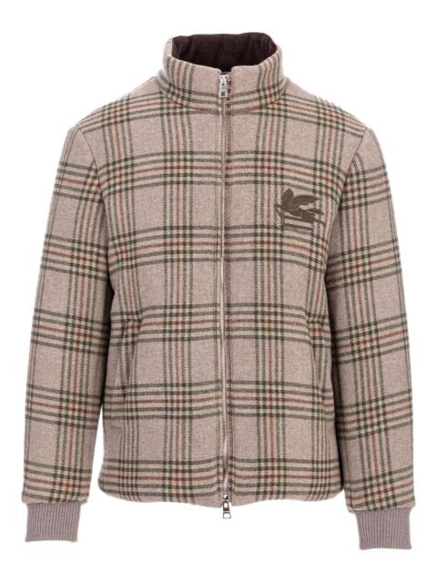 Etro logo-embroidered checked jacket