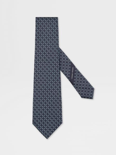 DARK BLUE CINQUE PIEGHE SILK TIE