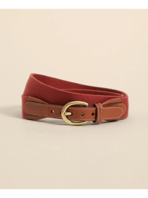 Brooks Brothers Webbed Leather-Accent Belt