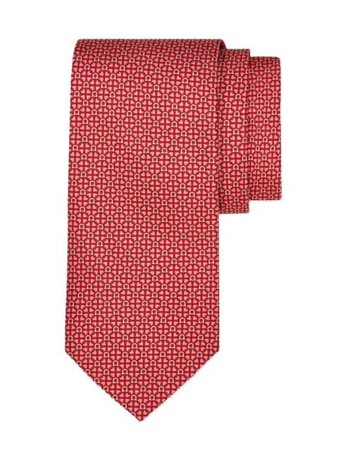 FERRAGAMO Men's Ada Gancio Woven Silk Tie - Rosso Rosa