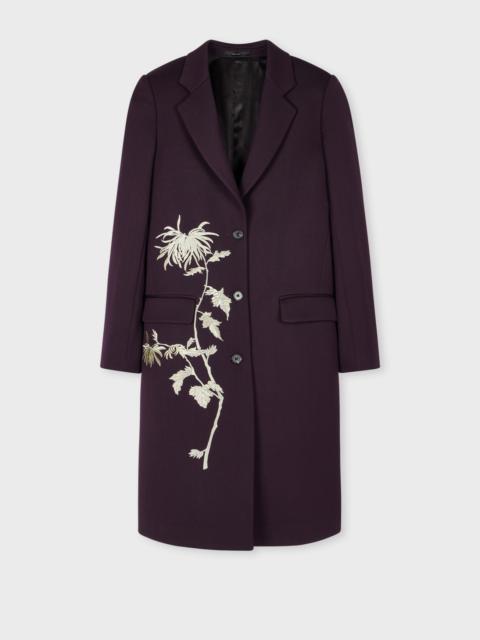 Paul Smith Women's Aubergine 'Thistleberry' Wool-Blend Epsom Coat