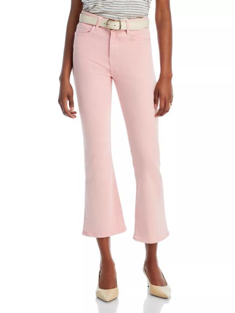 Le Crop High Rise Cropped Mini Bootcut Jeans in Washed Dusty Pink