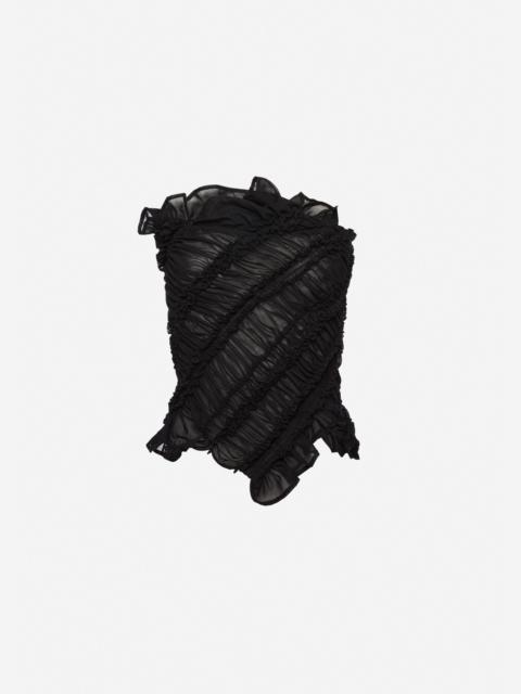 MAGDA BUTRYM Ruched bandeau top in black