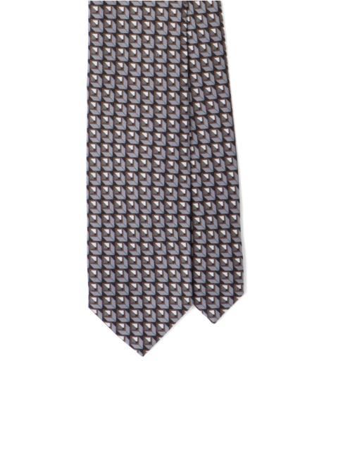 Prada Micro-cube print silk twill tie