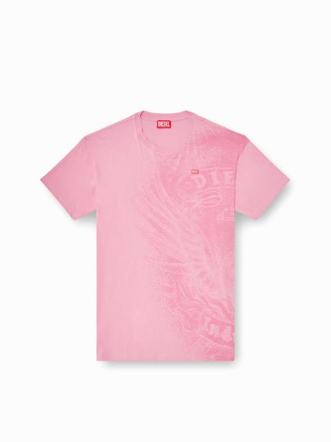 Diesel RELAXED T-SHIRT WITH PIGMENT PRINTS