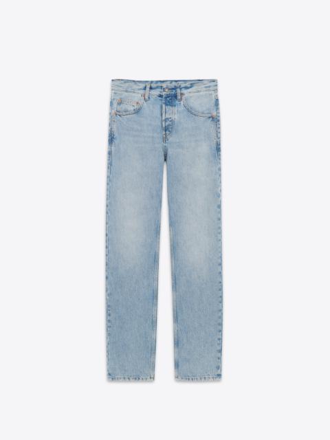 SAINT LAURENT long baggy jeans in blue bay denim