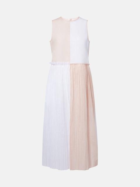 Jil Sander Pleated cotton organza muslin midi dress