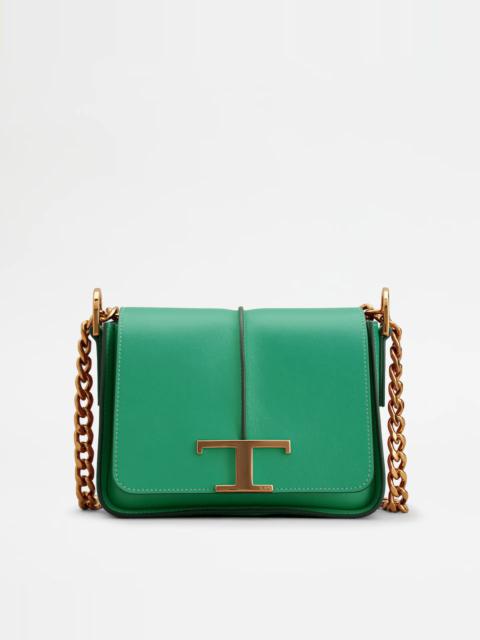 Tod's TIMELESS CROSSBODY BAG IN LEATHER MINI - GREEN