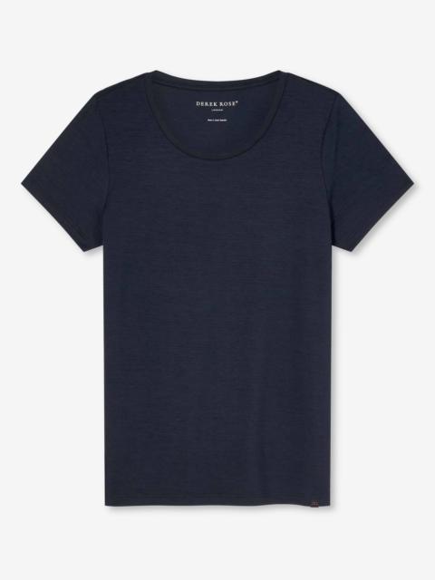 Derek Rose Women's T-Shirt Lara Micro Modal Stretch Navy