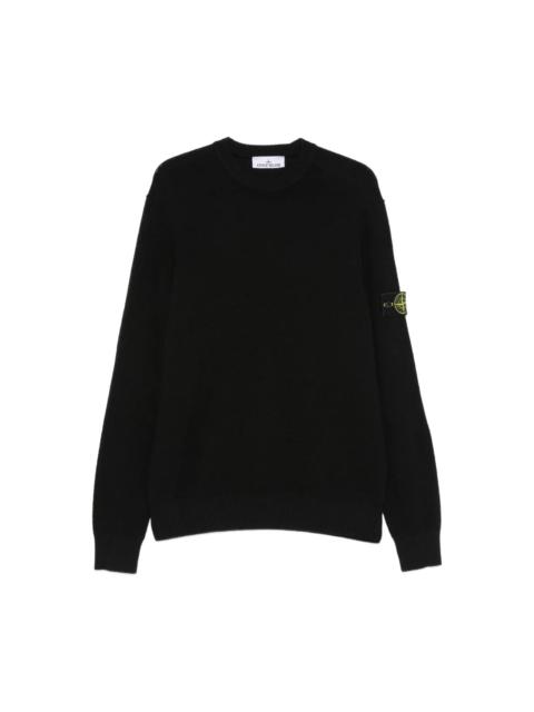 Stone Island LOGO-PATCH RIBBED-TRIM SWEATER