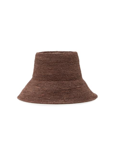 Janessa Leoné Felix Packable Straw Bucket Hat brown