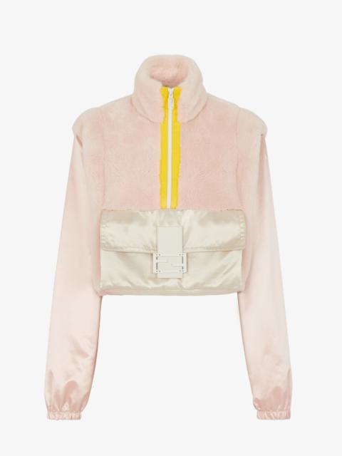 FENDI Pink nylon and mink jacket