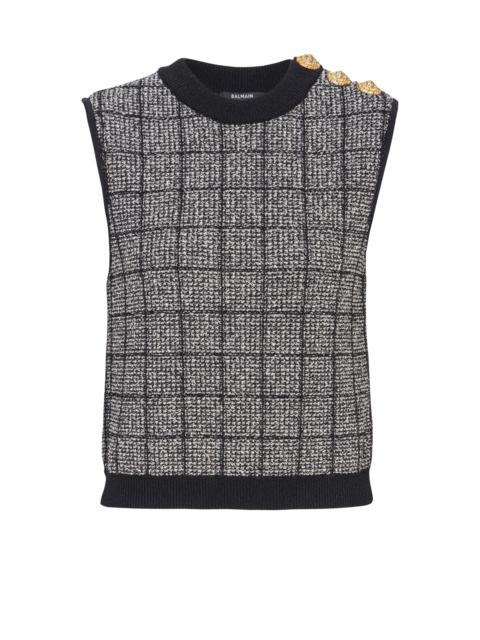 Balmain Tweed crop top with buttons