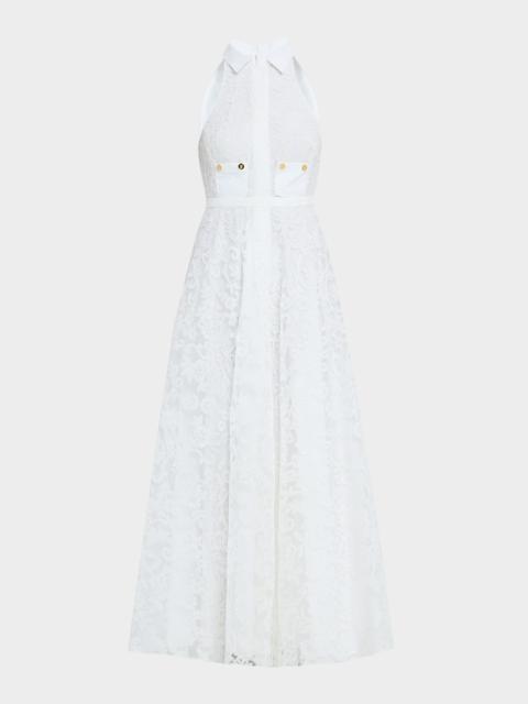GIAMBATTISTA VALLI Sleeveless Lace Maxi Shirtdress