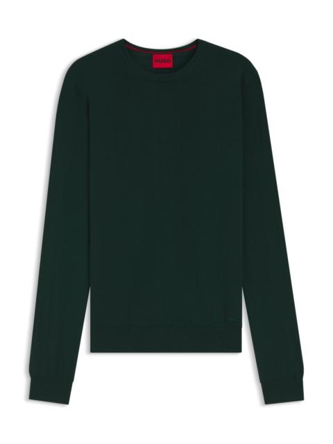 HUGO VIRGIN-WOOL SWEATER WITH EMBROIDERED LOGO