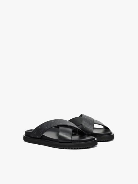 MCM Sandals in Visetos Leather Mix