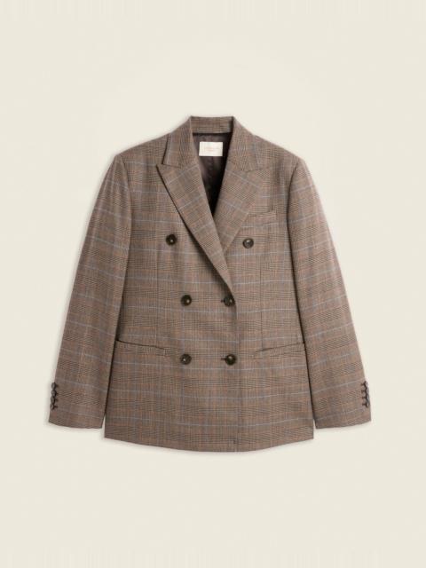 SLOWEAR Regular fit double-breasted jacket in Prince of Wales stretch-wool