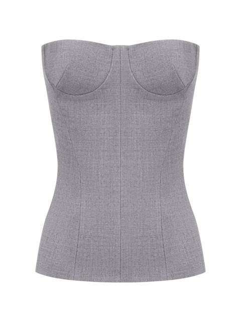 Cupped Wool Corset Top grey