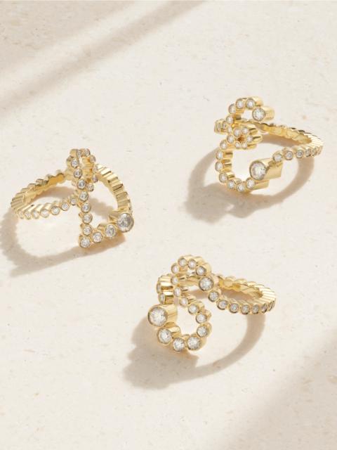 SOPHIE BILLE BRAHE Ensemble Letter 18-karat Gold Diamond Ring