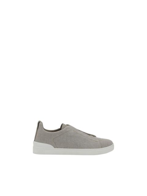 ZEGNA STYLISH SLIP-ON SNEAKERS WITH LOGOED INSOLE