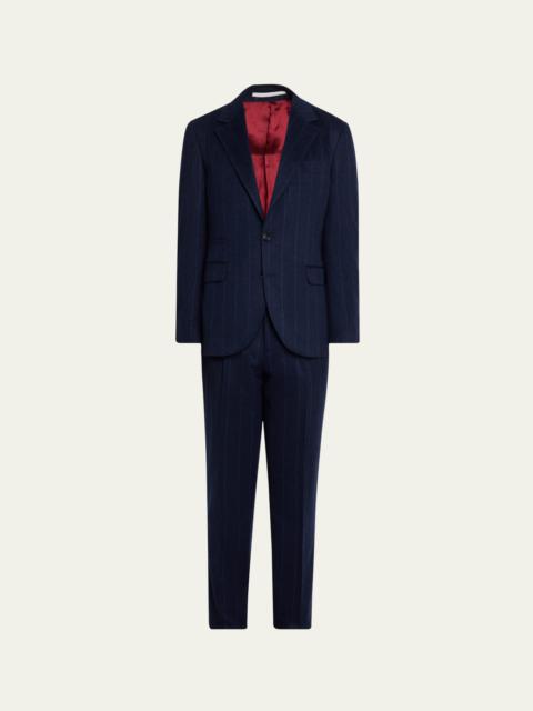 Brunello Cucinelli Men's Wool-Cashmere Pinstripe Suit