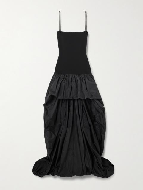 Stella McCartney Asymmetric Gathered Taffeta And Crepe-jersey Gown