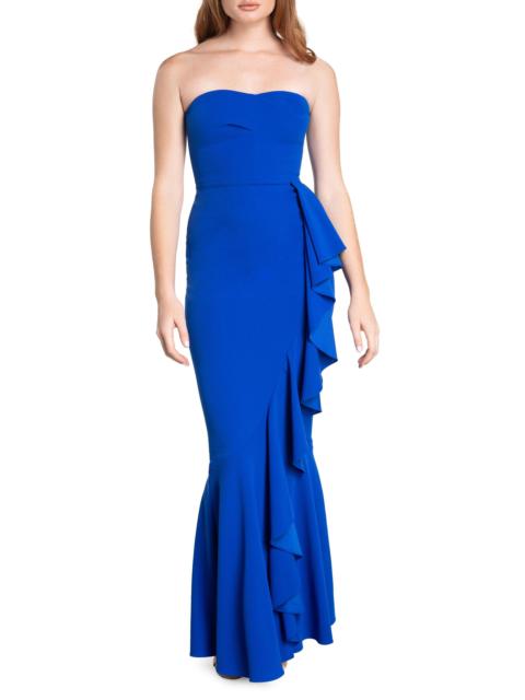 Dress The Population Women's Paris Ruffle Gown - Electric Blue