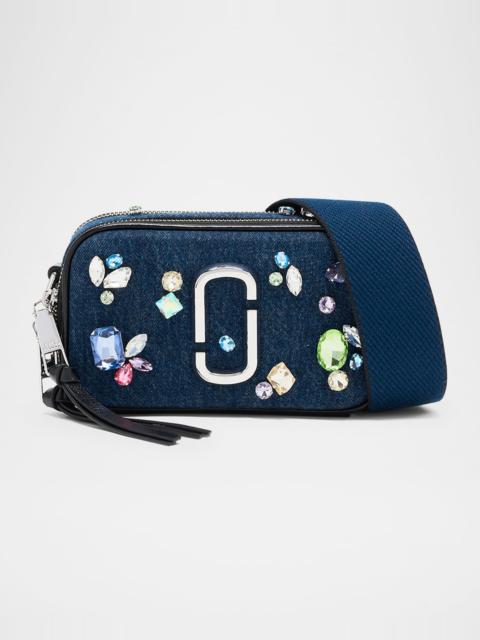 Marc Jacobs The Snapshot Embellished Denim Crossbody Bag