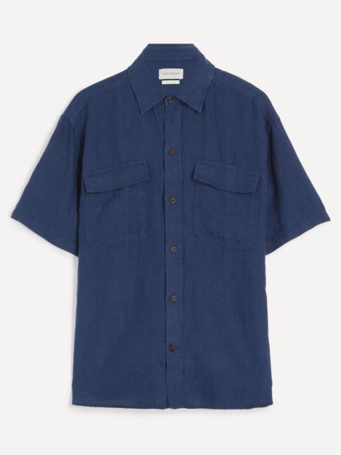 Oliver Spencer Penryn Loose Short-Sleeve Navy Shirt