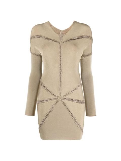 ISA BOULDER Ray whipstitch minidress