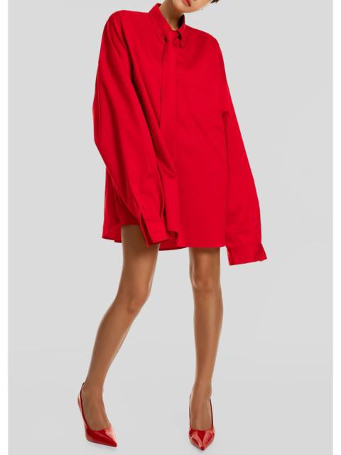 The Frankie Shop Havelock Oversized Neck-Tie Shirt - Red