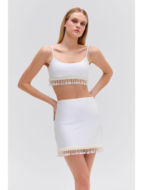 PatBO HAND-BEADED MINI SKIRT