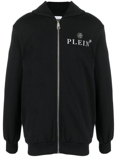 PHILIPP PLEIN logo-plaque zipped hoodie