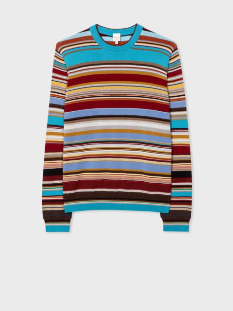 'Signature Stripe' Crew Neck Sweater
