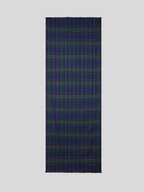 Etro DOUBLE-SIDED WOOL AND SILK SCARF WITH CHECK AND PAISLEY MOTIFS