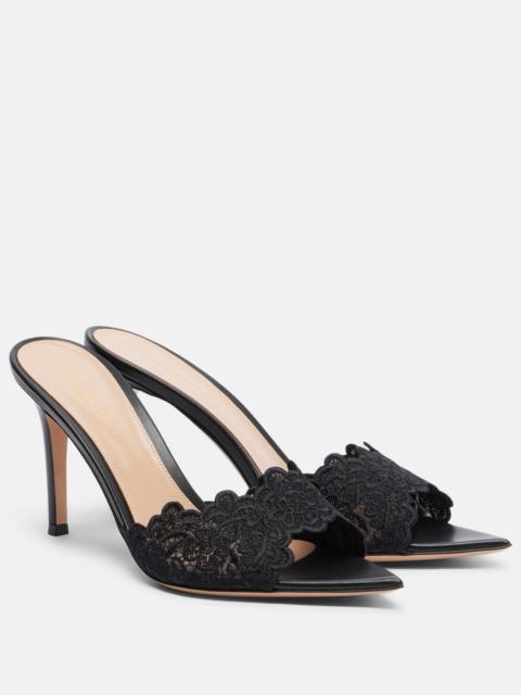Gianvito Rossi Yvonne lace mules