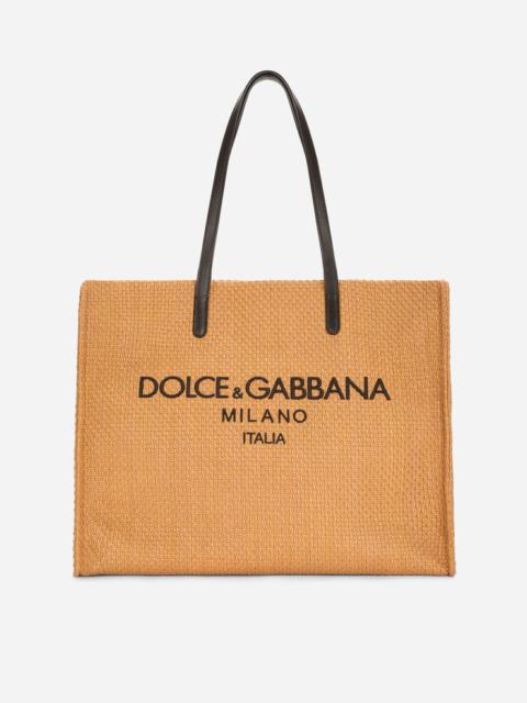 Dolce & Gabbana Branded raffia shopper