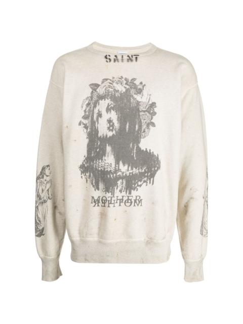 SAINT M×××××× graphic-print cotton sweatshirt