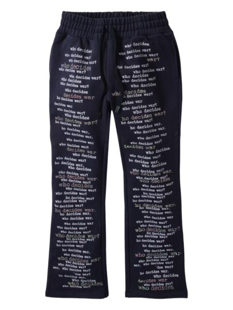 WHO DECIDES WAR Scripture track pants